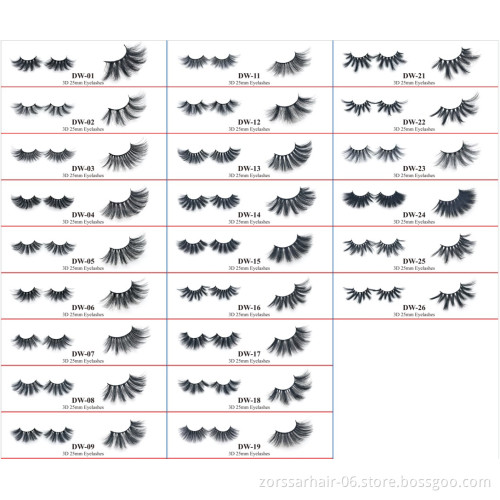100% Mink Fur False Eyelashes Wholesale Private Label Free Sample Customize Packaging Real 3D Mink Eyelashes